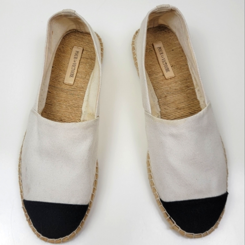Pour La Victoire Bailey Canvas Espadrille Flats 8.5 - Picture 1 of 11